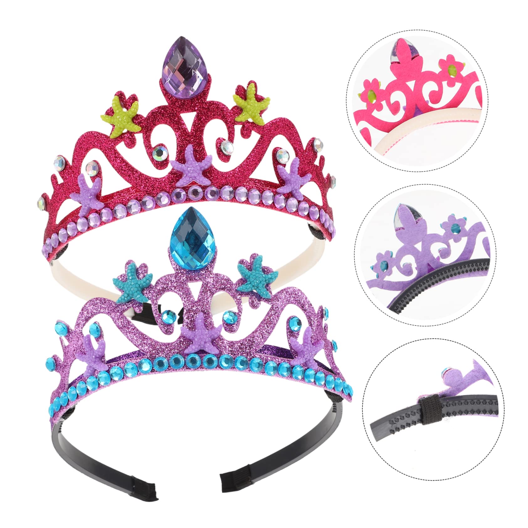 FRCOLOR 3 Set Di Eleganti Cerchietti A Per Bambine Lucidi E Unici Per Ragazze 2 Pezzi * 3
