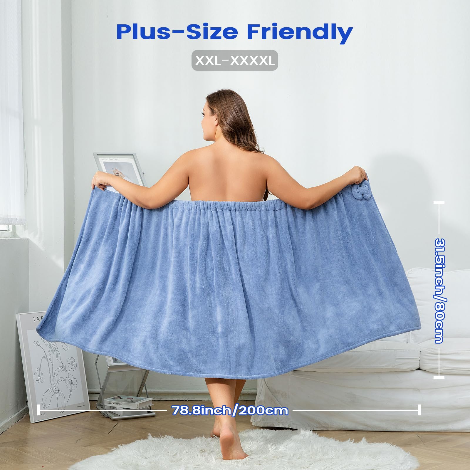 Plus Size Spa Towel Wrap - Luxurious Bath Set -3 Plus Size Spa Towel Wrap - Luxurious Bath Set -3