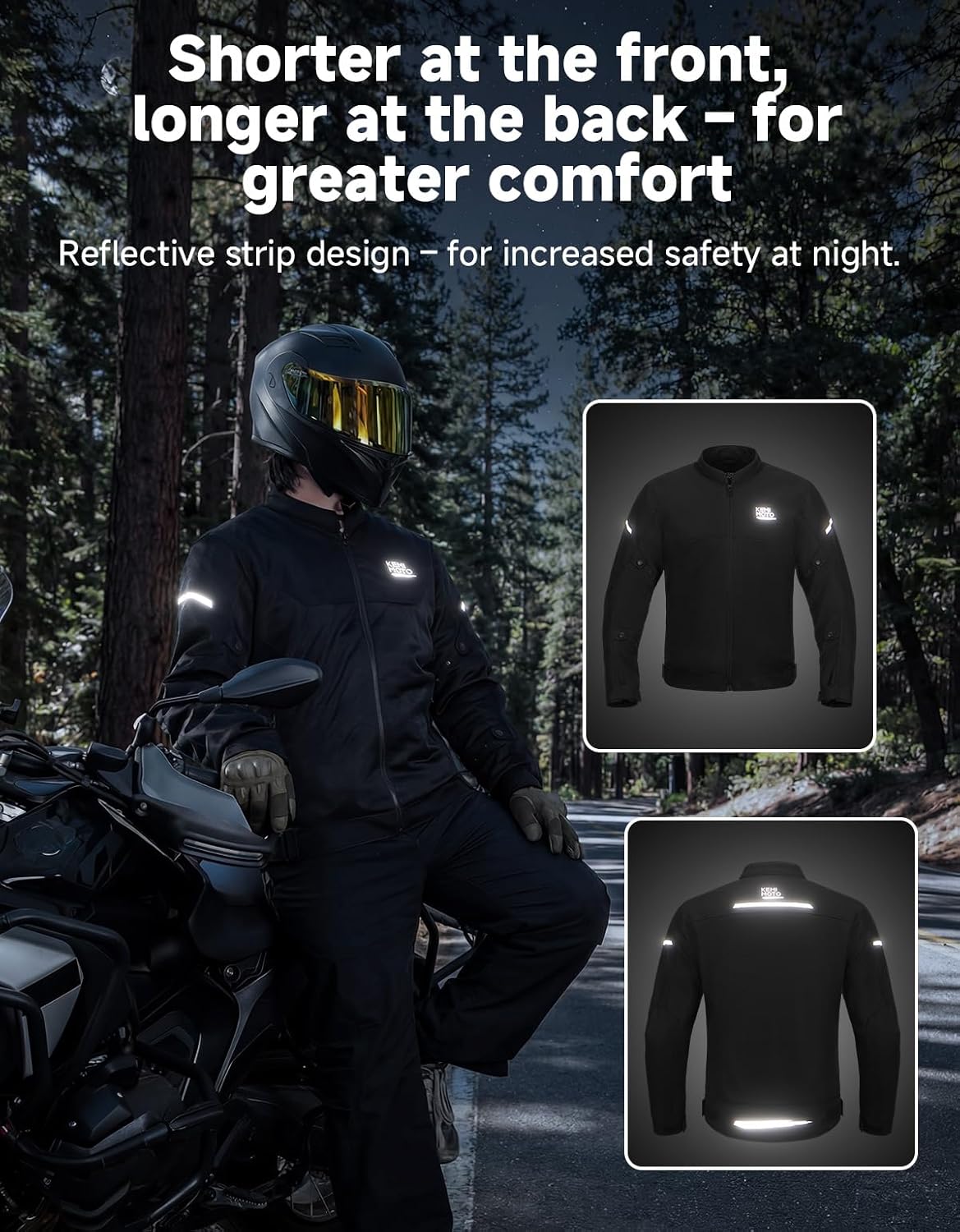 KEMIMOTO Motorcycle Jacket Men with CE Armor ESA Rebound Material Breathable Motorcyce Mesh Jacket - Image 5