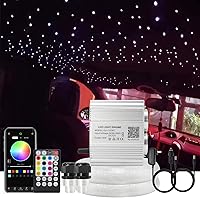 Vista 21 de AKEPO Kit de luces de fibra óptica RGBW de 10W, parpadeo + control por APP + efecto musical, kit de luz de cielo estrellado para automóvil y hogar