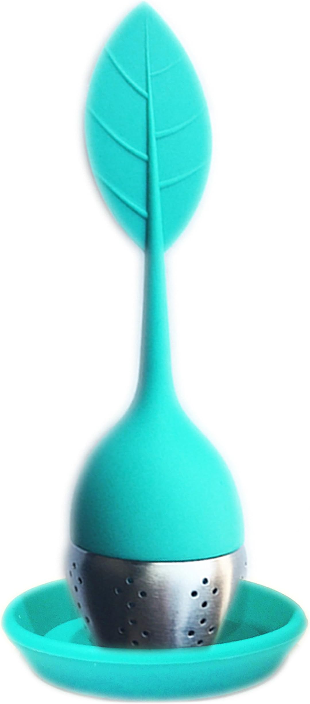 - New Colors - (Turquoise) FUGAMI Silicone Loose Leaf Tea Infuser Strainer with Resting Plate