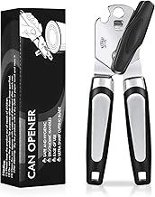 Tin Opener, Lychico 3-in-1Can Opener Handheld Heavy Duty Stainless Steel Can Openers with Multifunctional Bottle Opener, Black