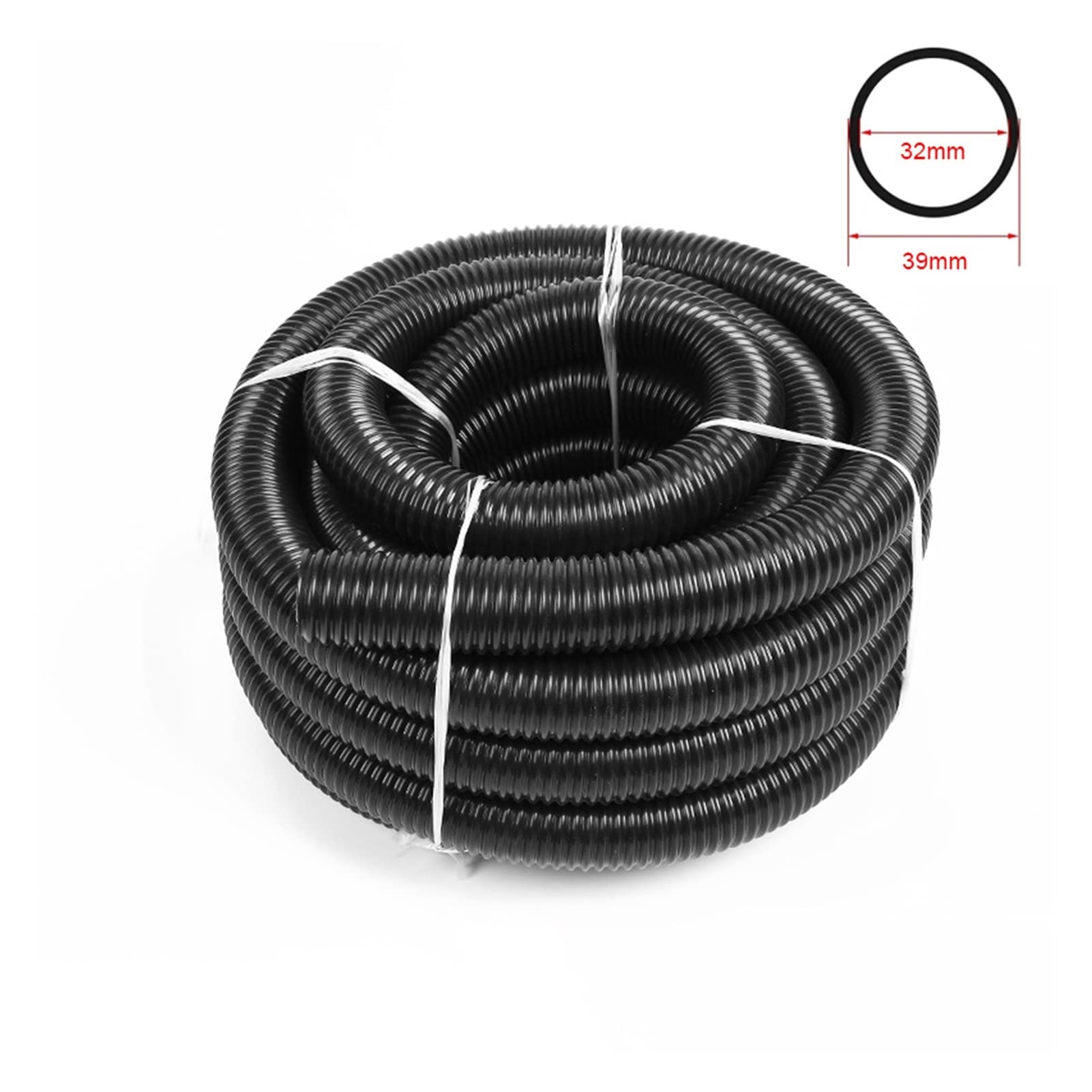 Manguera Larga Flexible Manguera de aspiradora de 32 mm de diámetro, con Fuelle de fábrica, Tubo de aspiradora, Tubo Blando(Black,6 M)