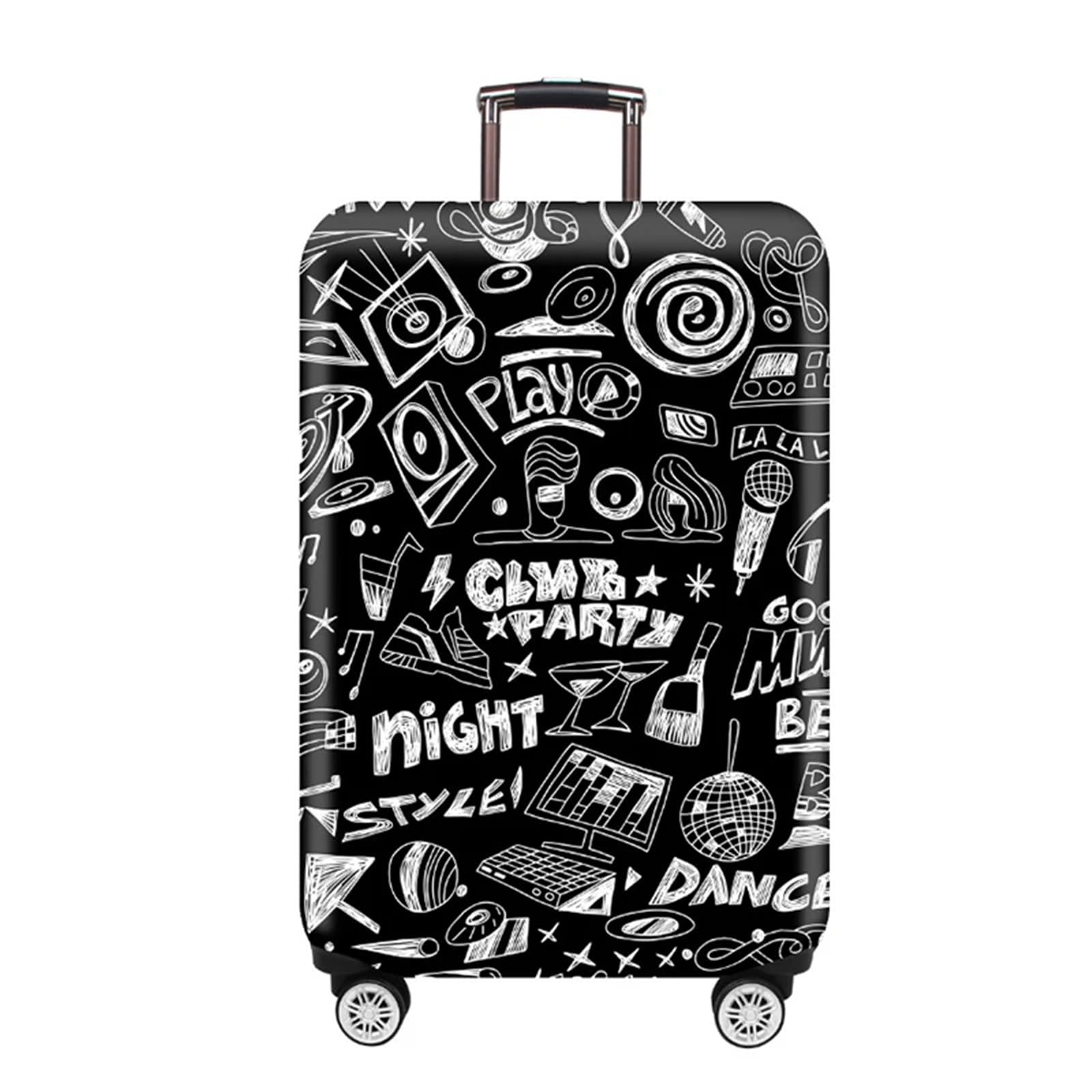 2 pezzi di copertura for bagagli in tessuto elasticizzato protezione for valigia antipolvere for adatta for organizzatore viaggi for valigie Per Valigie(Black White,S)