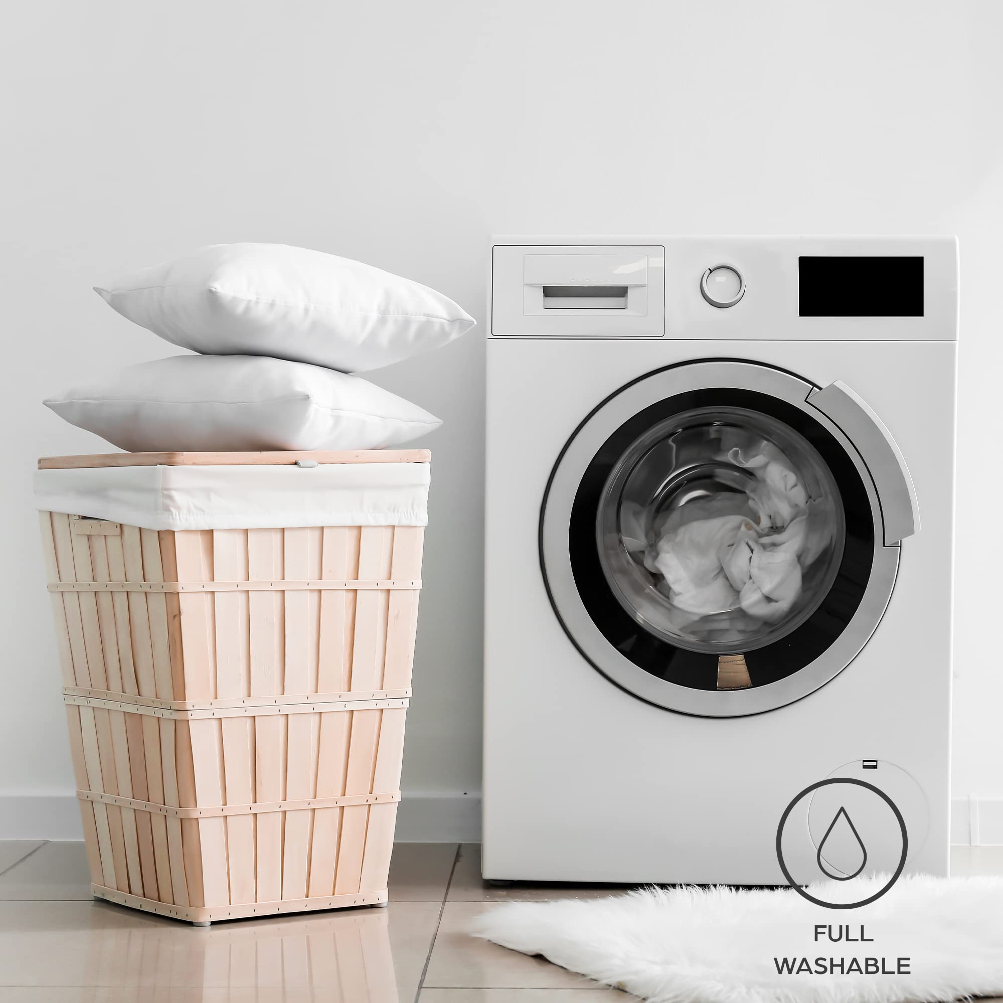 Flowen Federe Cuscini Divano 30x50 Set da 2 Copricuscini in Microfibra Fodere Lavabili e Resistenti 30 x 50 cm Tessuto 100% Poliestere Traspirante Anallergico Antiacaro Ideali per Arredo Casa