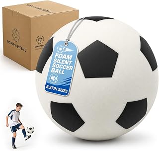 Silent Soccer Ball 8.55in Size 5, Soft Foam Indoor Ball for Kids 3-15