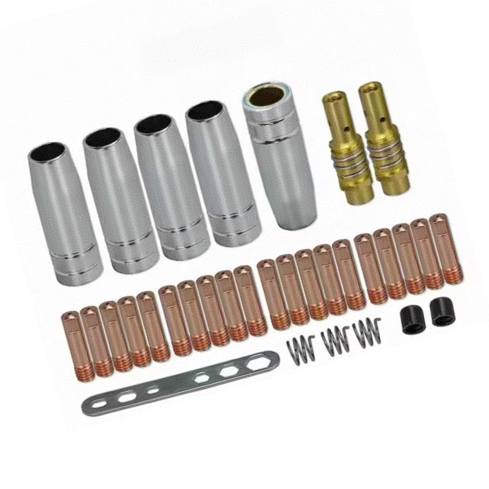 Oxxggkao A 33Pcs Welding Nozzle Ccessories Set For Mb15ak With 0.8Mm 0.9Mm 1.0Mm Copper Tip Nd Nozzle Holder Welding Ccessories