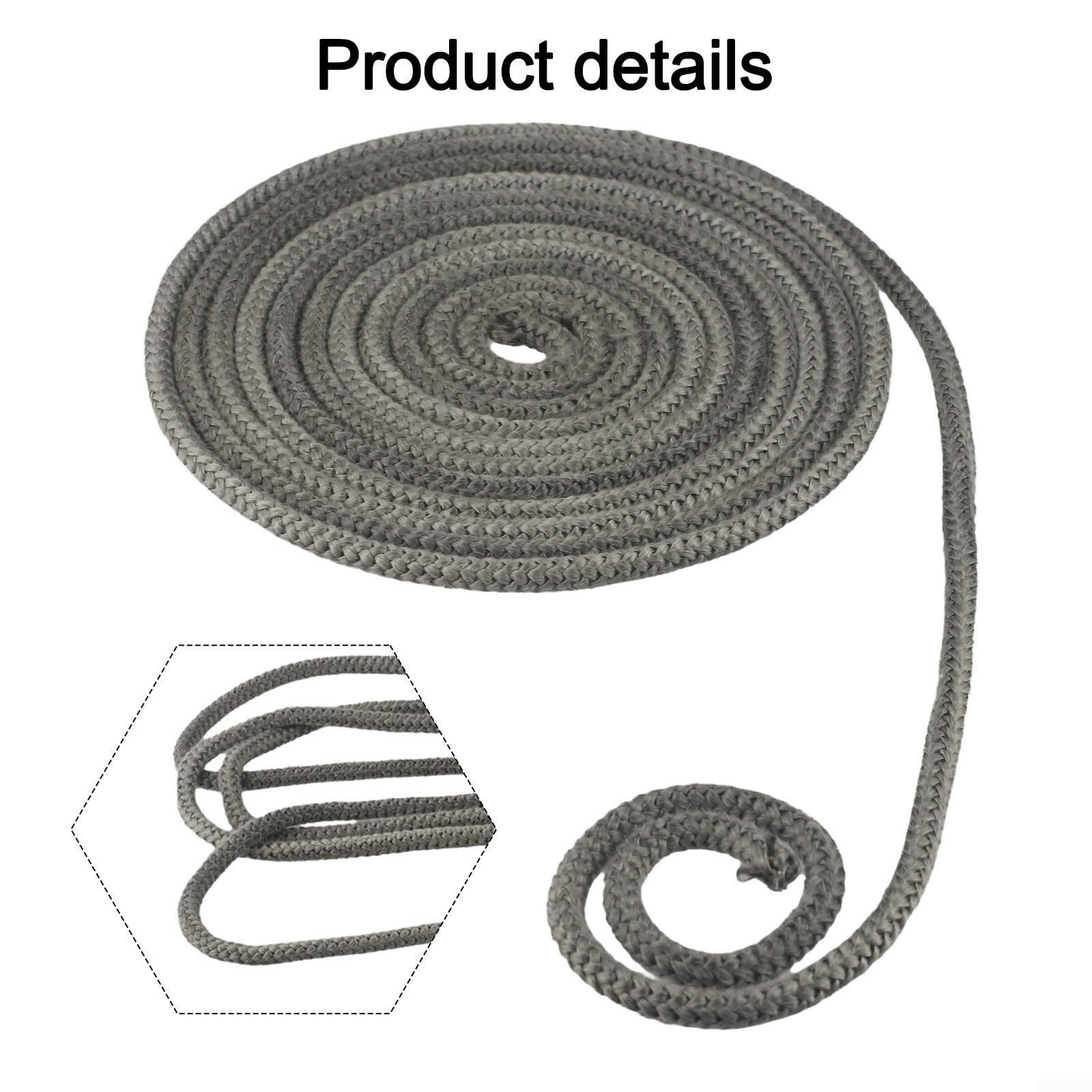 Corda per stufe/Wizard, Cavo for guarnizione della porta stufa in fibra di vetro nero, dimensioni multiple(8mm*4m)