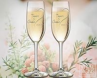 Vista 3 de Copas de champán personalizadas para boda, copas de brindis de aniversario, copas de boda, señor y señora, regalo de boda, copas de copas de champán