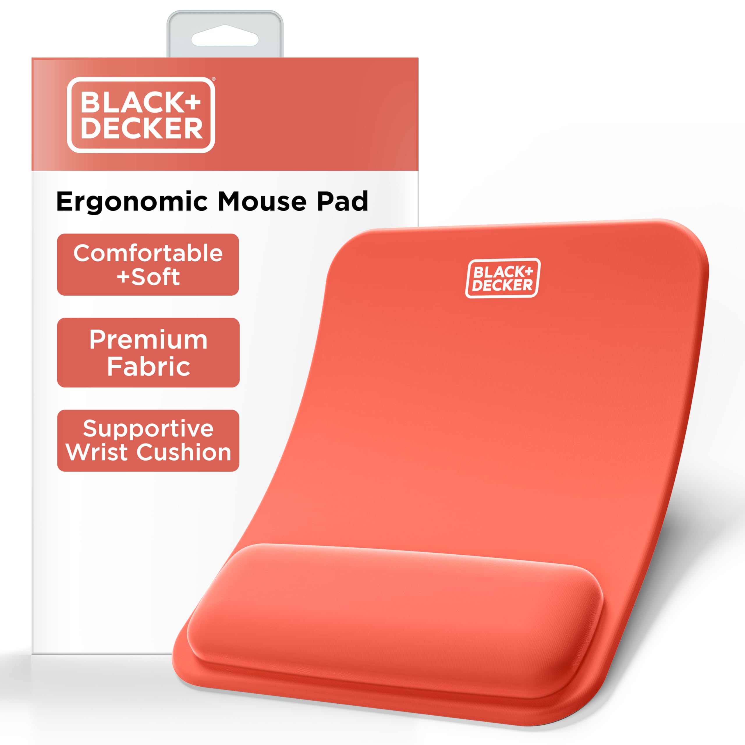 BLACK+DECKER Ergonomic Mouse Pad Wrist Support - Comfortable Mouse Pad Wrist Rest - Wrist Relief Gel Mousepad - Non-Slip Base Aesthetic Mousepad for