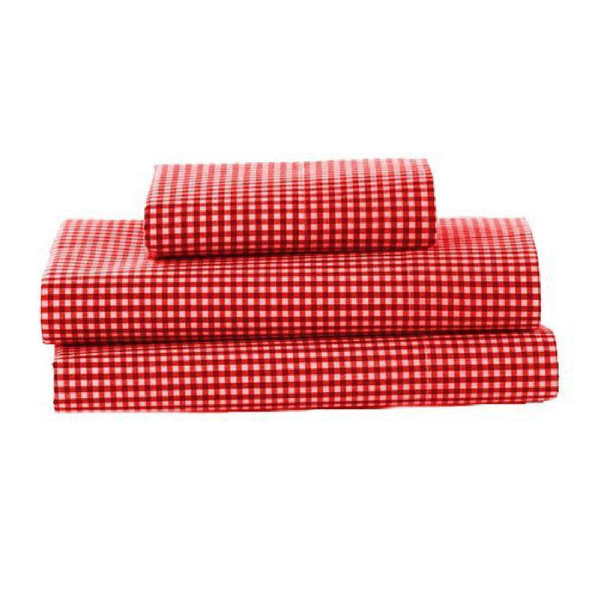 bkb Gingham Toddler Sheet Set, Red Baby
