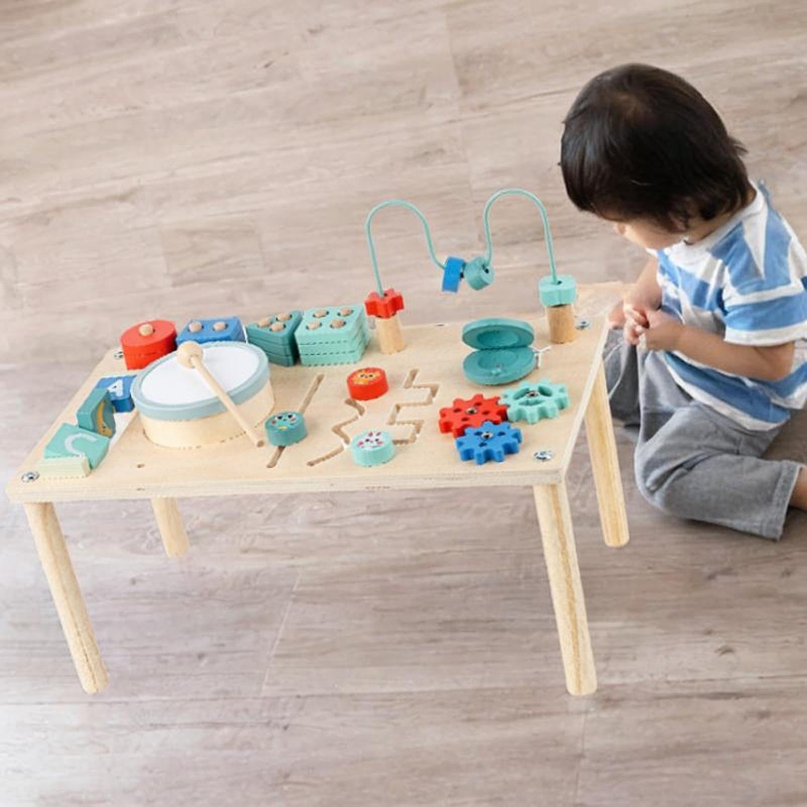 Mesa de Actividades de Madera para Niños, Juguetes de Aprendizaje Temprano, Regalos de Cumpleaños con Engranajes.