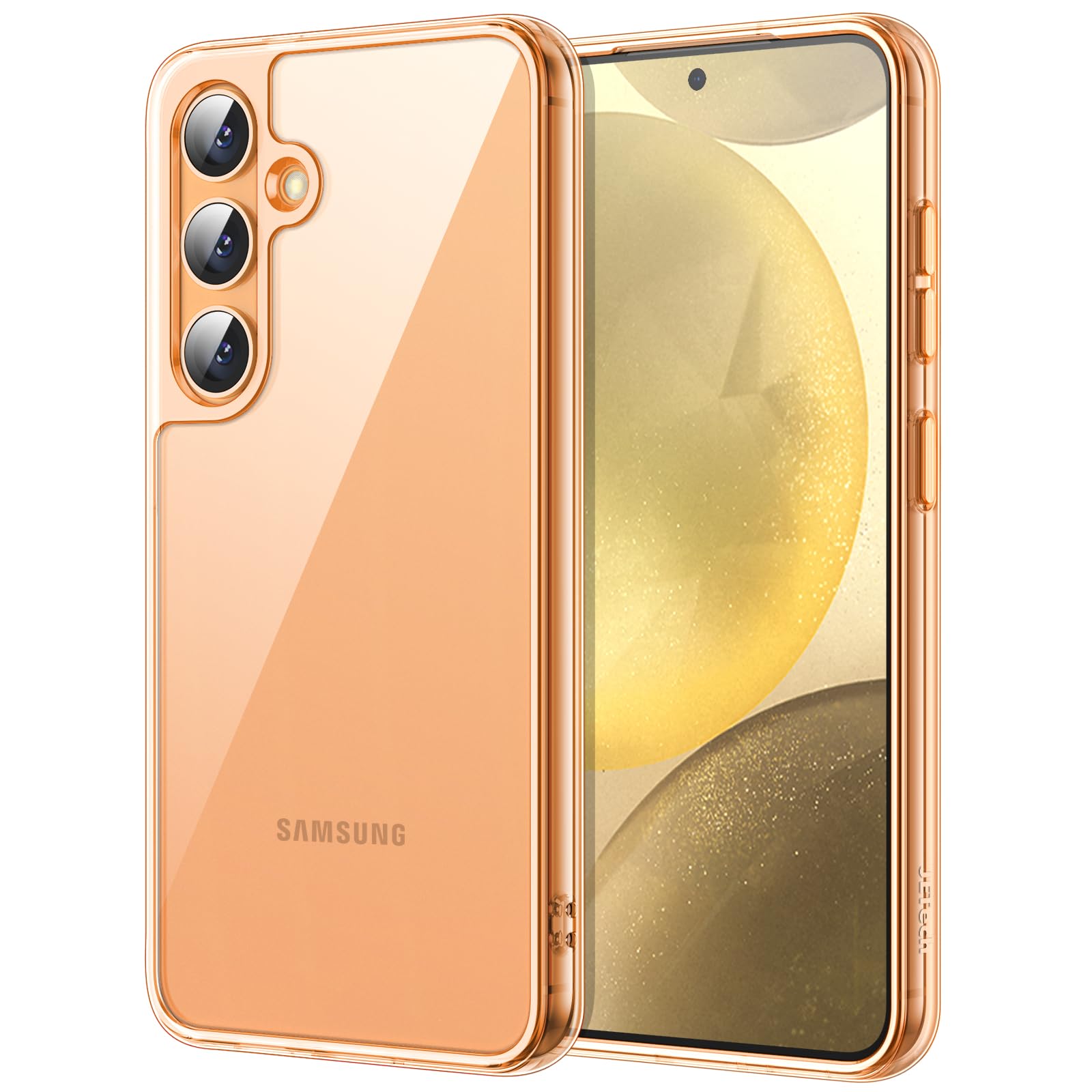 JETech Hülle für Samsung Galaxy S24 5G, Nie Vergilbung Stoßfest Handyhülle, Anti-Kratzt Harte PC Rückseite Schutzhülle (Sandstone Orange)