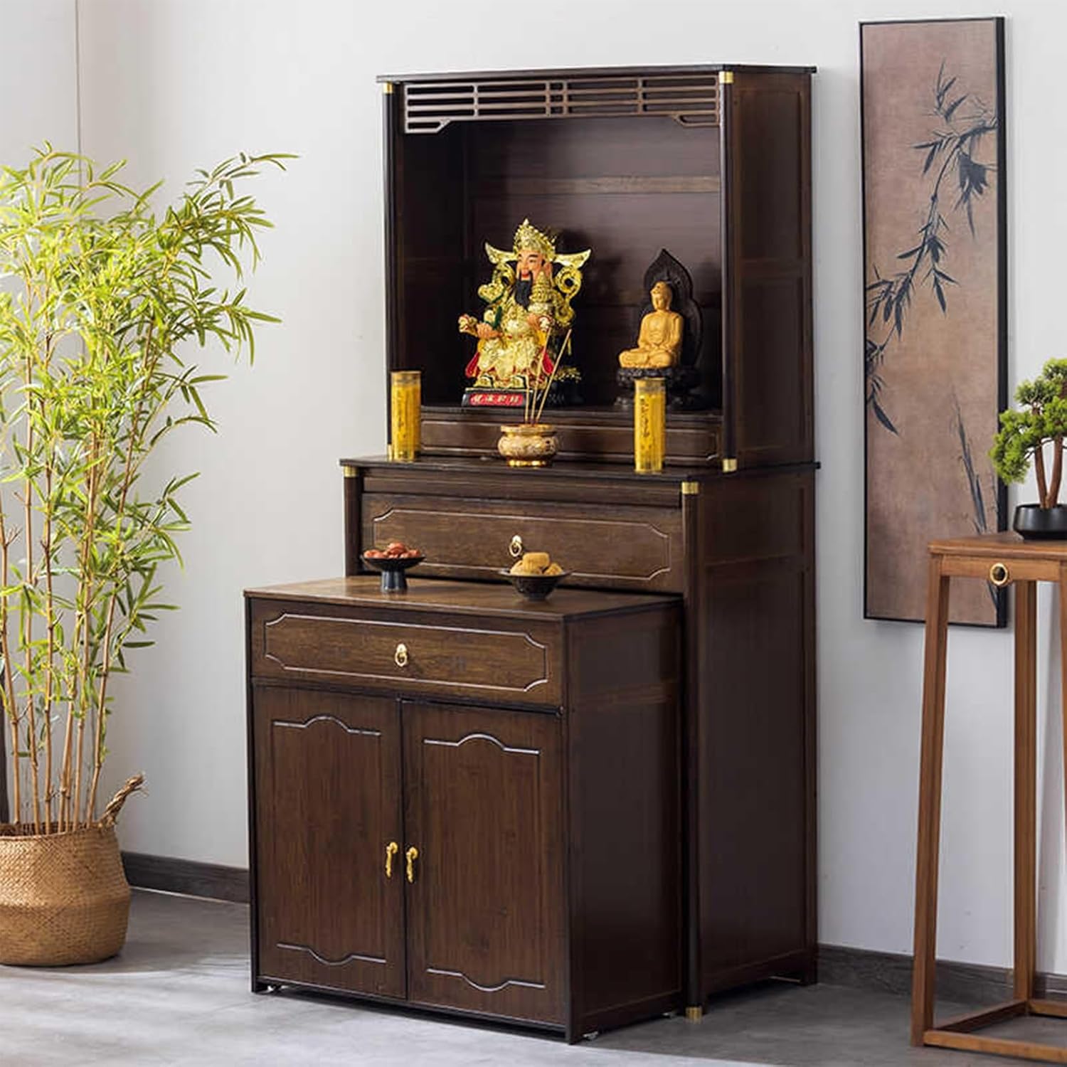 Altar Table Multifunctional with Detachable Design,Buddha Statue Storage Rack,Suitable for Temples and Homes