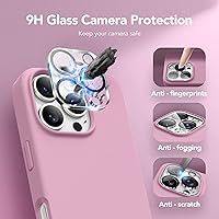 Vista 376 de GONEZ Funda de silicona para iPhone 15 Pro Max, compatible con Magsafe, protector de cámara + protector de pantalla, forro de microfibra suave Negro