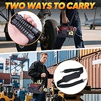 Vista 5 de TICONN Bolsa de herramientas resistente con múltiples bolsillos, organizador de caja de herramientas portátil, bolsa de almacenamiento, con correa