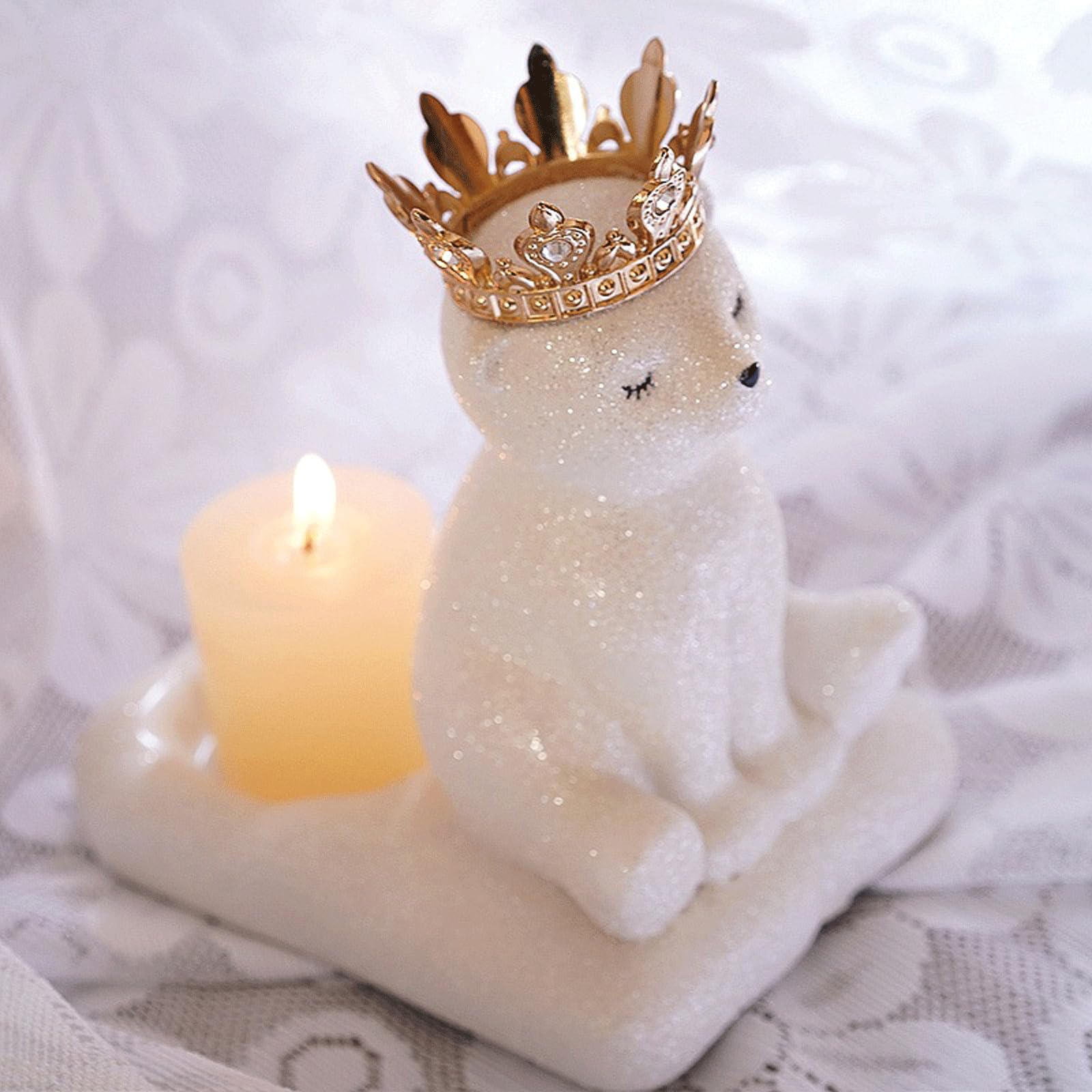 Portavelas de cerámica blanco, 11 x 15 x 18 cm, 1000 g, decoración de interiores, candelabros cónicos, portavelas