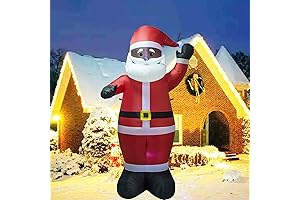 Inflatable 7.5 ft Black Santa and Mrs. Claus with LED Lights