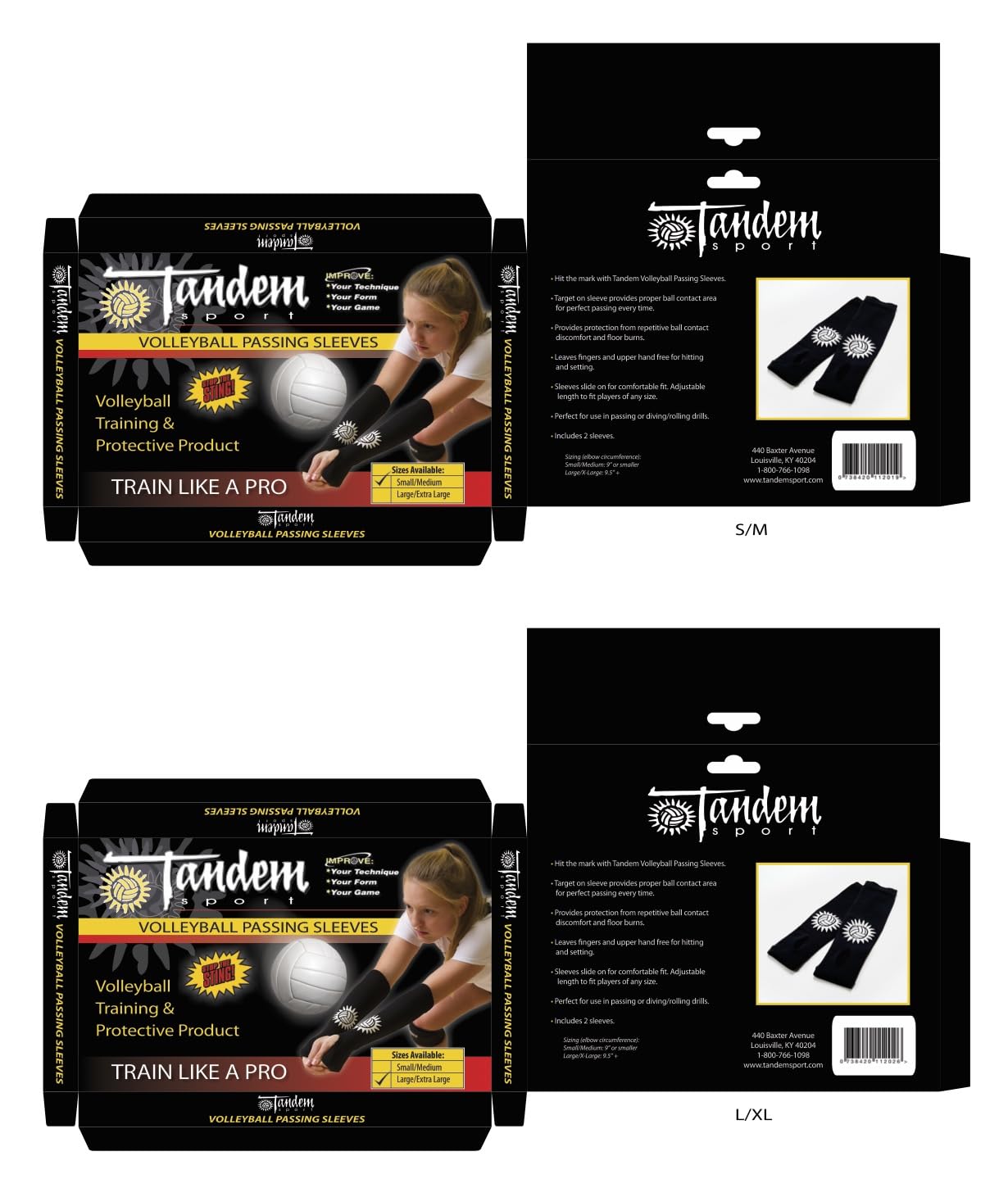 Tandem Deporte Voleibol Passing Funda, Negro, Large/X-Large