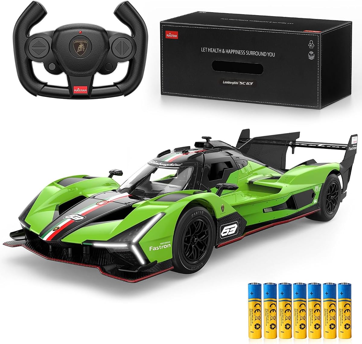 AEROQUEST Lambo Remote Control Car 1:14 Lamborghini SC63 Model | Officially Licensed, Adjustable speed,Birthday Gift,Scissor Doors,Metallic Paint,Lambo RC Car ,Model,Metallic paint