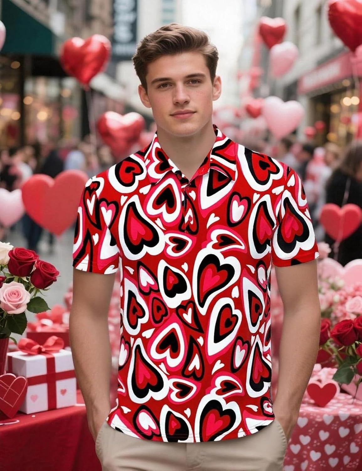 Men's Novelty Shirt Short Sleeve Golf Polo Top - Image 3