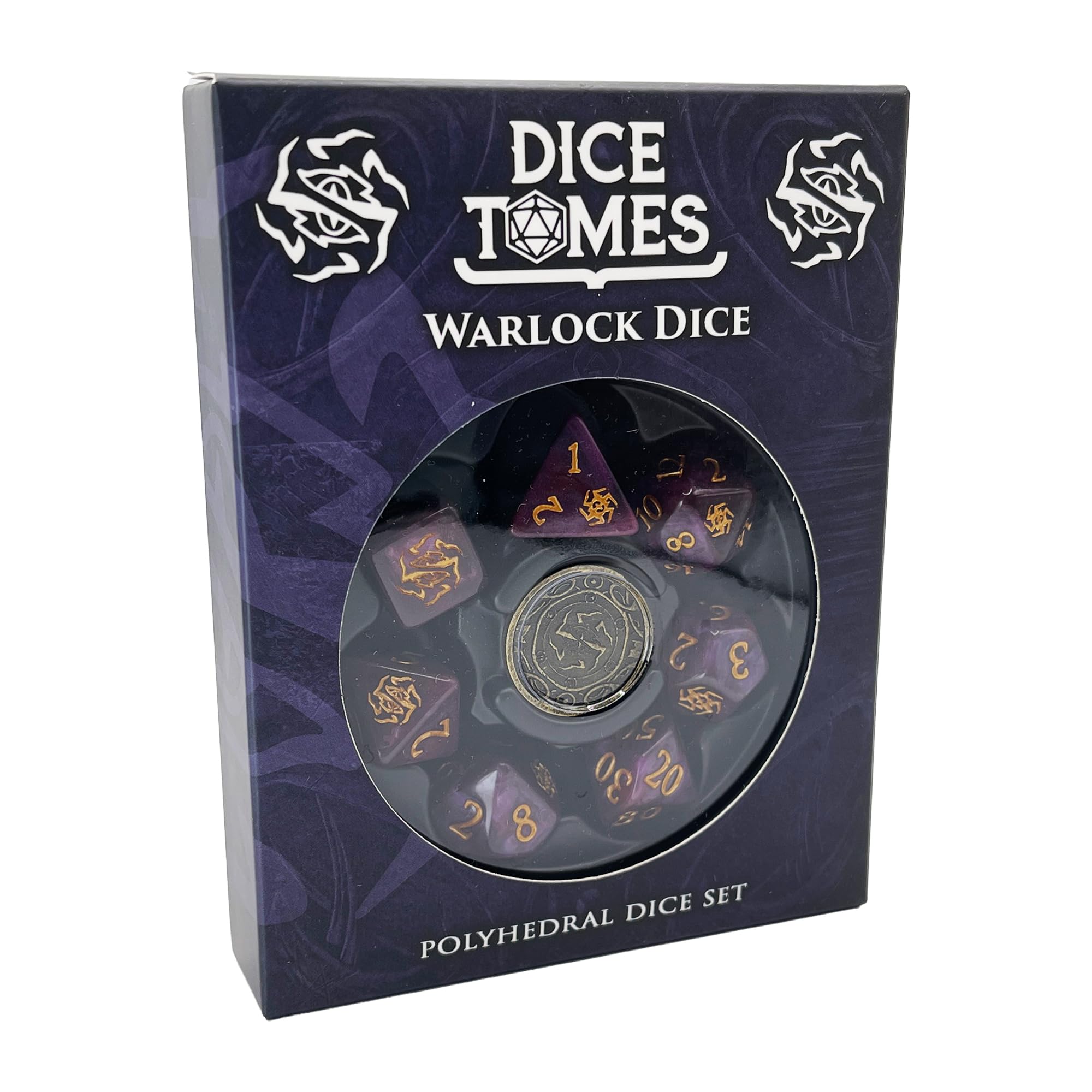 Polyhedral Dice Set - 8pcs Warlock Dice Set for DnD, Pathfinder & Tabletop RPGs