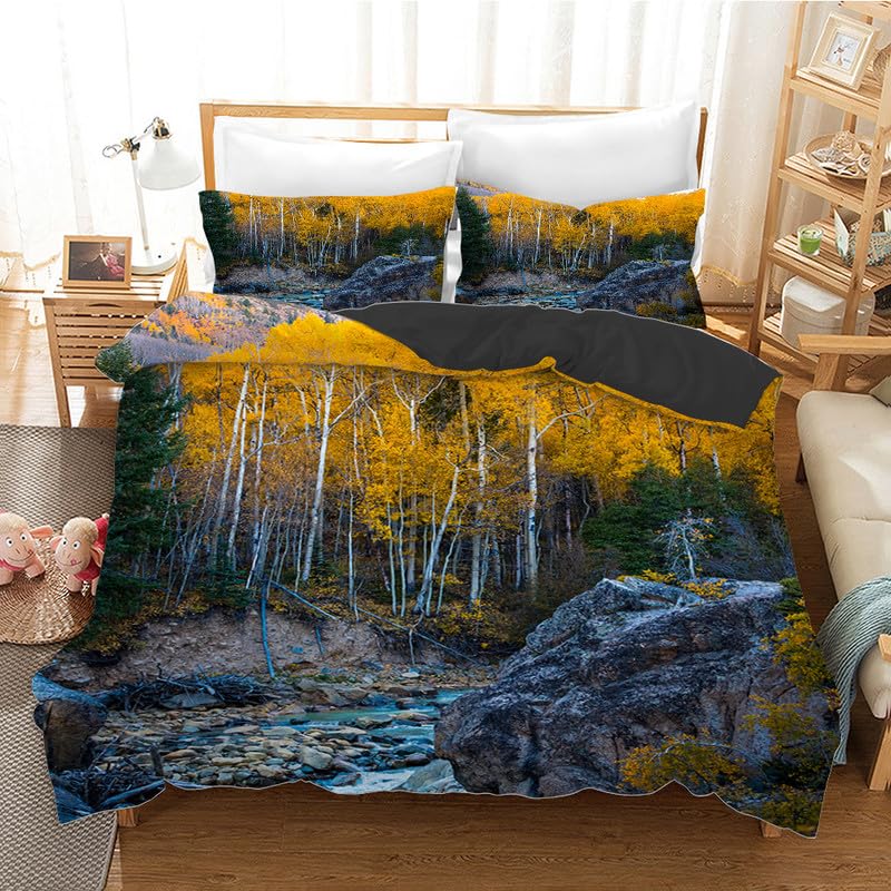 Parure de lit 240 x 260 jungle avec housse de couette et 2 taies d'oreiller
