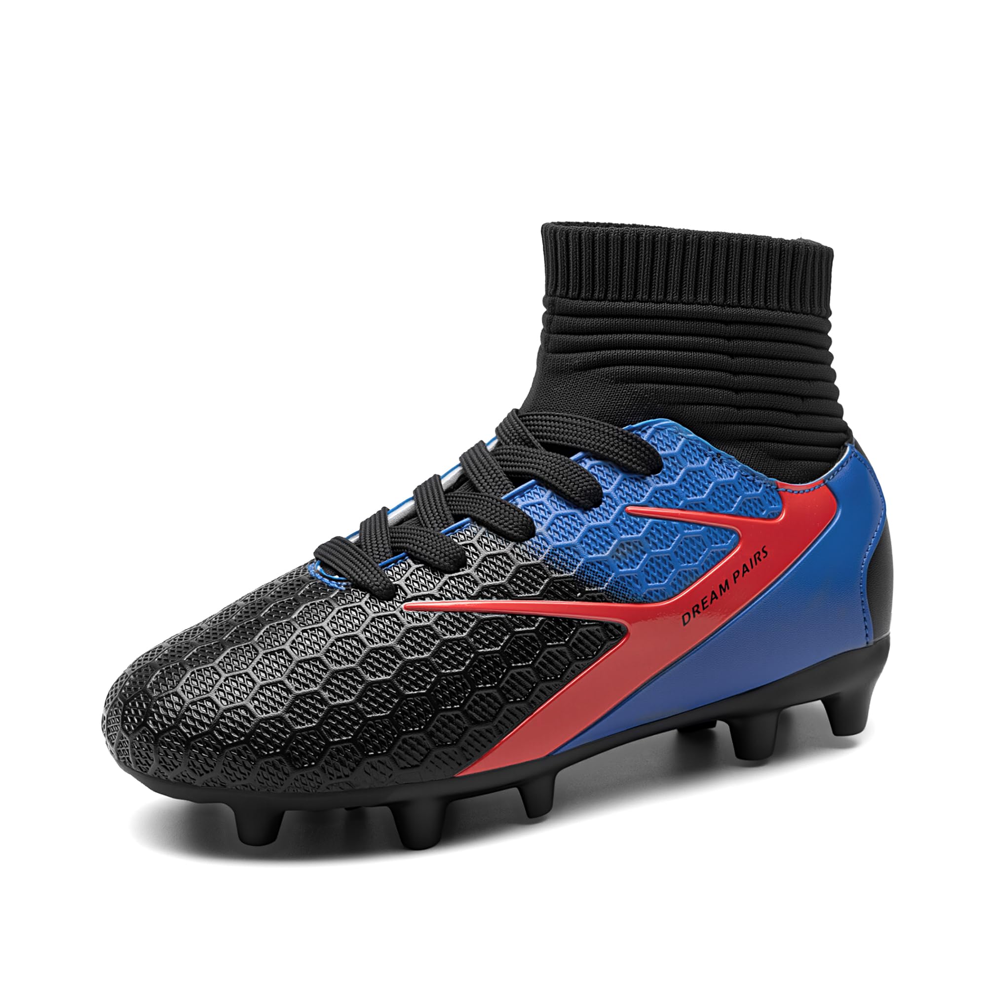 DREAM PAIRS Boys Girls Soccer Cleats Youth Firm Groud Outdoor Sport Athletic High Top Football Shoes for Little/Big Kid