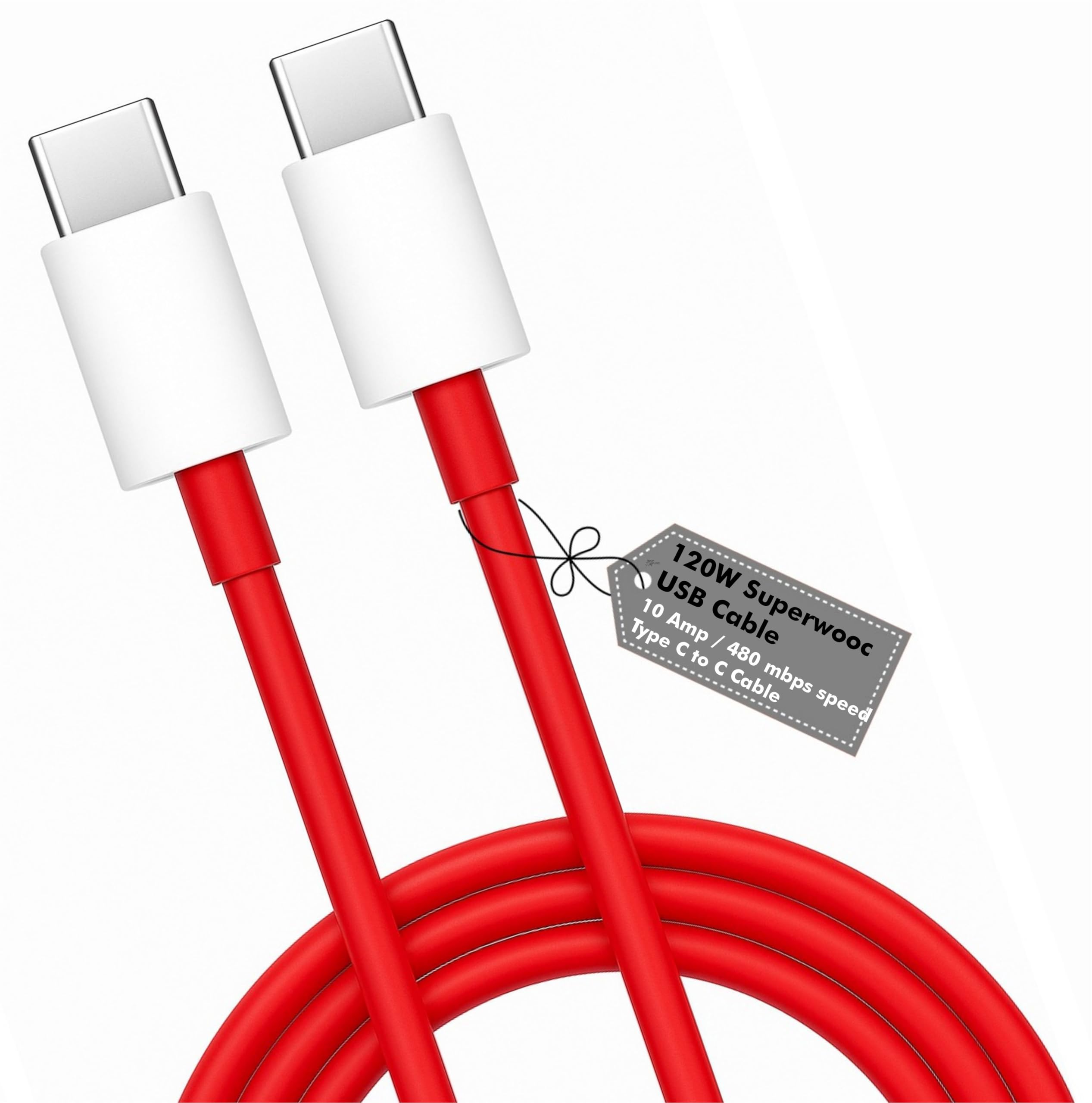AINE SuperVOOC 120W USB C Fast Charger Cable compatible with OnePlus 12 11 10R 10T 9 Pro Nord Series – Type-C To C Power Delivery Cord– Original High-Speed Charging