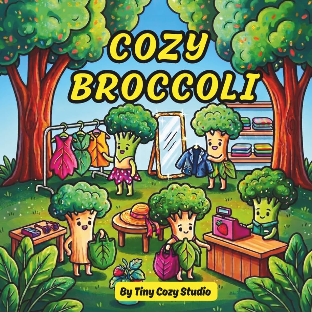 The Cozy Broccoli Coloring Book: Cute and Easy Coloring Pages Featuring Adorable Broccoli Characters and Relaxing Cozy Scenes for Teens and Adults