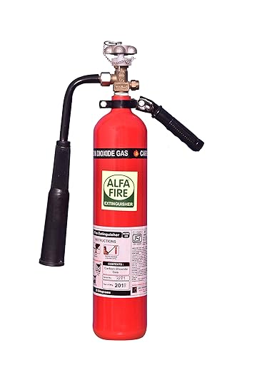 ALFA Fire CO2 Type Fire Extinguisher (2kg, Red and Black) - Used for Electrical fire Risks/Computer Server Rooms/Class B Fires/Flammable Liquids/Paint and Petroleum etc.