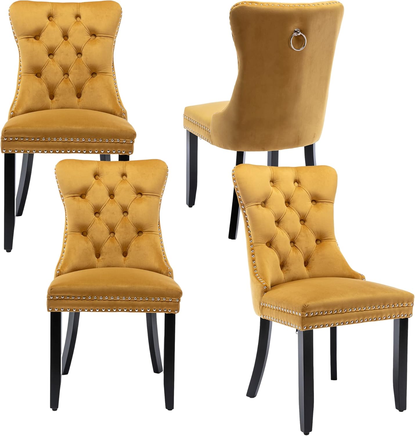 Winwee Elegant Button Tufted Dining Chairs, Highend