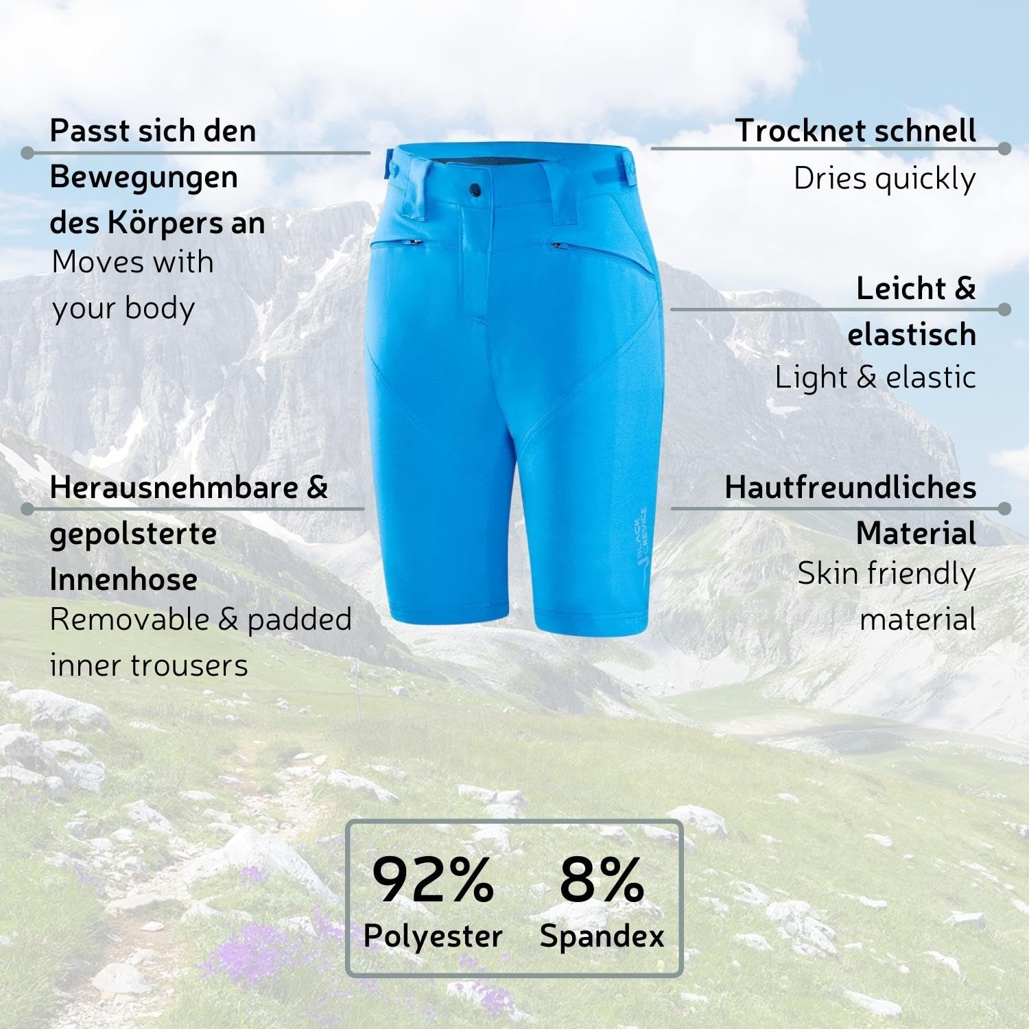 Black Crevice Damen Shorts Black Crevice Damen MTB Hose