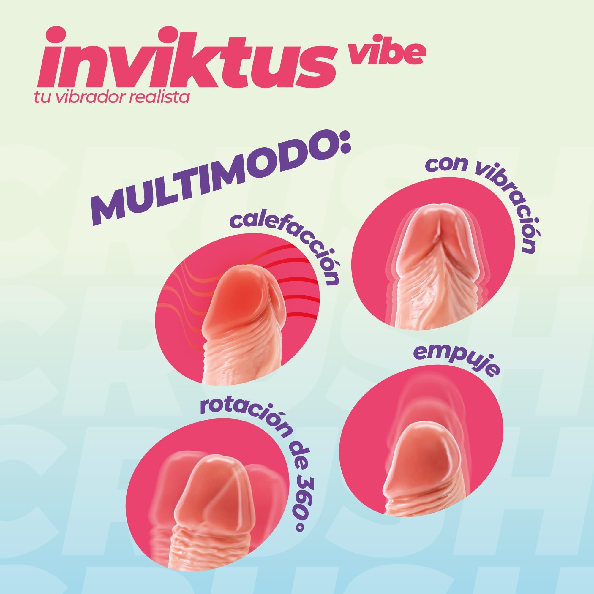 Vibrador Realista de Silicona Líquida Inviktus Vibe 20 cm Crushious, Tacto Piel, Recargable USB, Potente y Silencioso