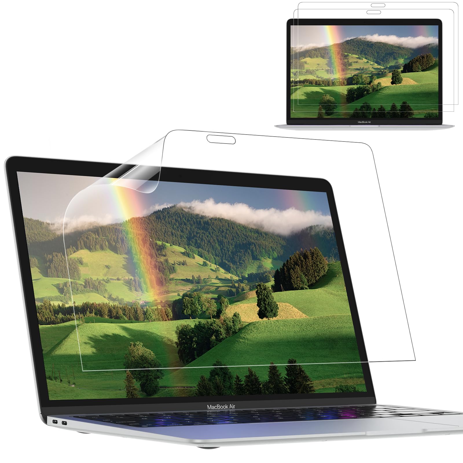 IPROKKO Lot de 2 Filtre d'écran Anti-Lumière Bleue pour MacBook Air 13 Pouces (2018-2021, M1) et MacBook Pro 13 Pouces (2016-2022, M1, M2), Film de Protection Anti-Reflets Mat pour Mac 13,3"