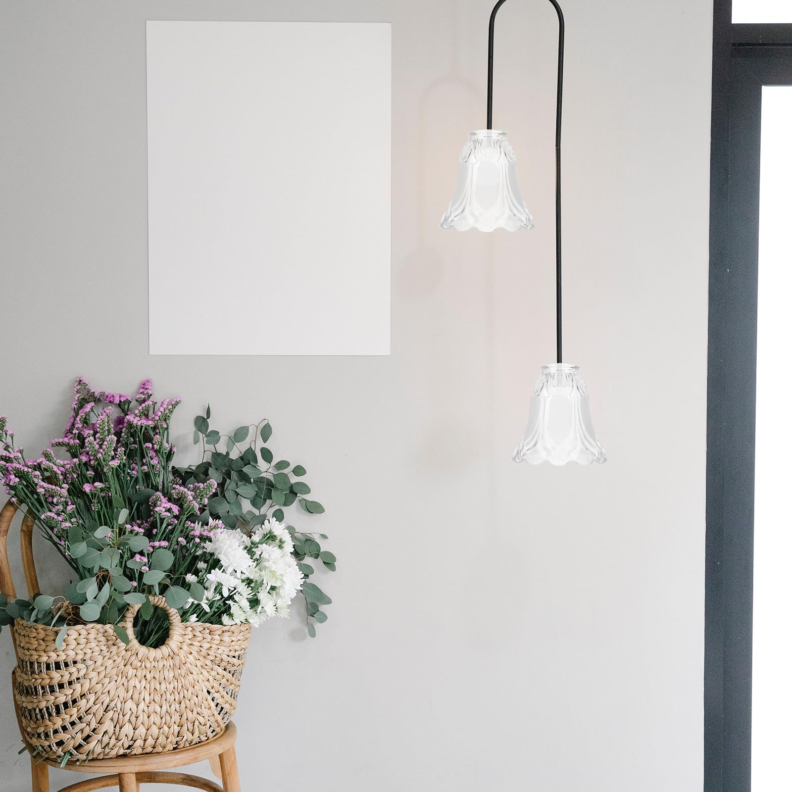 Ciieeo 1pc Tulips Frosted Glass Lamp Shade for Ceiling Light Replacement Decorative Lampshade E27 Fitting Transparent Glass Cover for Home Decor - Image 2