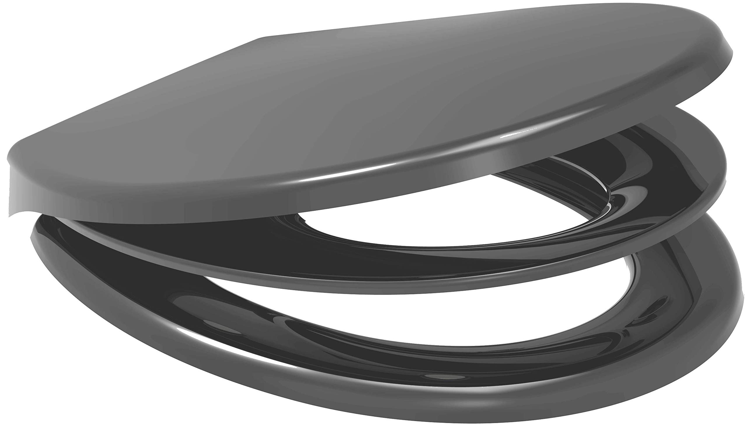 Rts Anthracite Family Toilet Seat Top Fix Slow Close Quick Release from B&Q