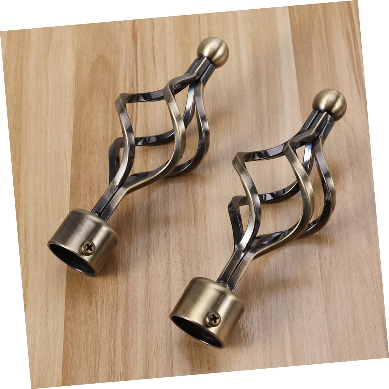 2pcs Bronze Decorative Curtain Rod End Pole Head for Drapery Rods Elegant Fashionable Home Decoration