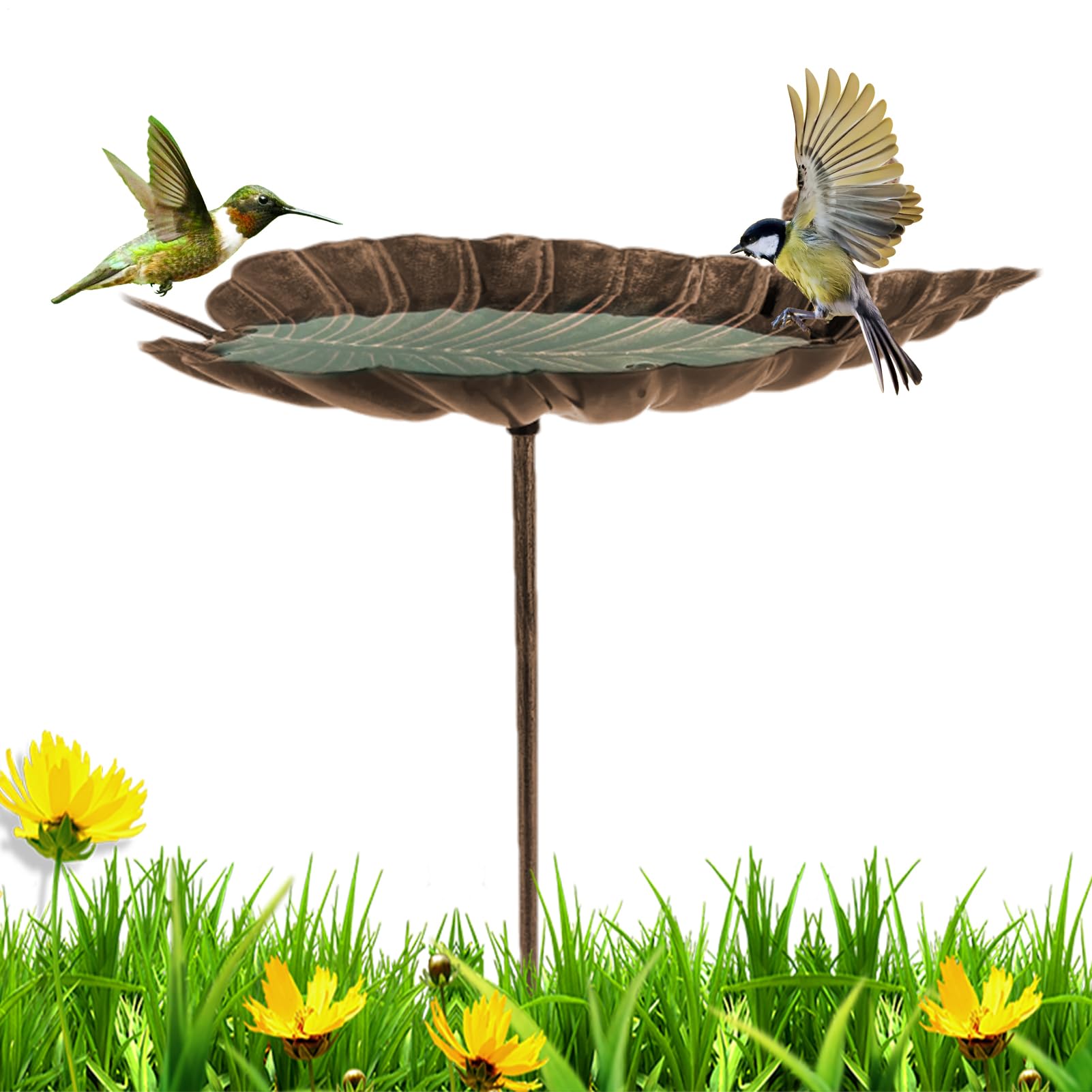 Baignoire pour oiseaux pour balcon et terrasse abreuvoir feuille sur piquet