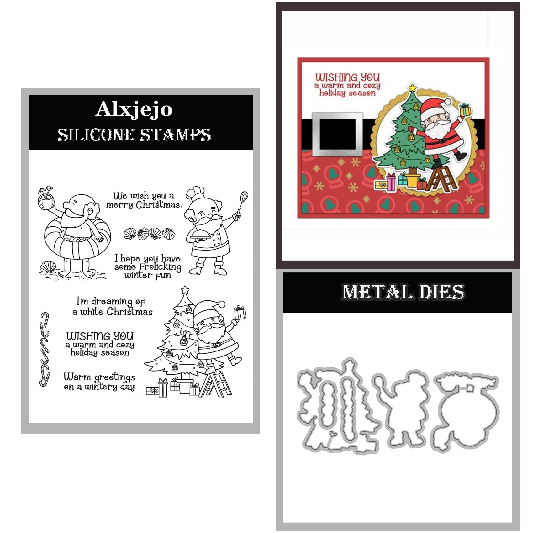Alxjejo Cutting Dies and Stamps Set 2024-2025-2026,Stamps and die for Card Making for DIY Birthdays, Thanksgiving Day, Valentine's Day, Scrapbooking, Art Craft, Festivals Greeting Card Album