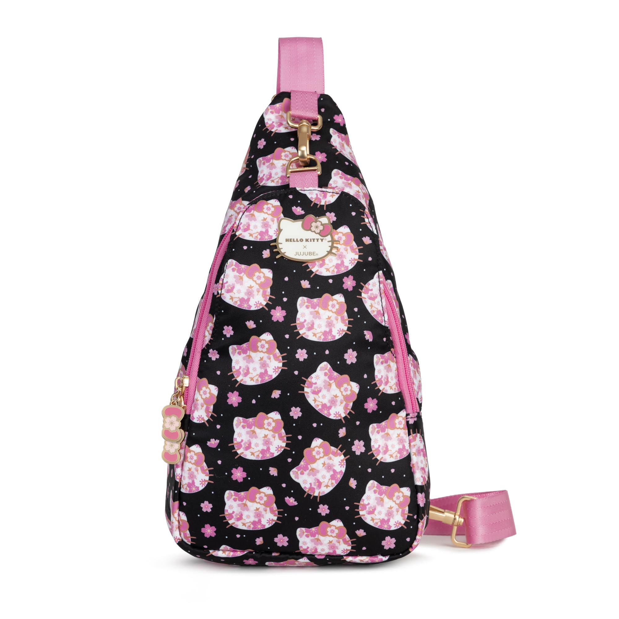JuJuBe x Hello Kitty Cherry Blossoms Crossbody Sling Diaper Bag, Purses for Women, Essentials for Mom, Newborn, Baby & Toddler, Women’s Crossbody Bag, Adjustable Strap, Lightweight, Machine Washable