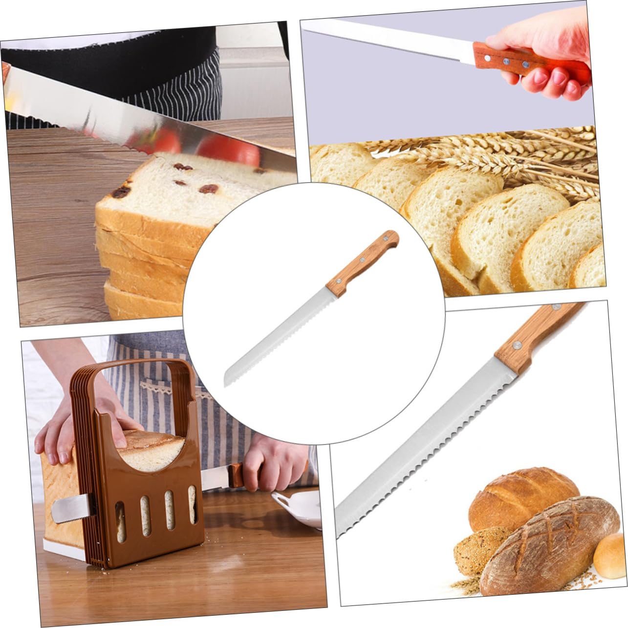 SOLUSTRE 3pcs Stainless Steel Cake Slicer and Bread Slicer Multi-purpose Cutter for Baking Easy to Clean and Store