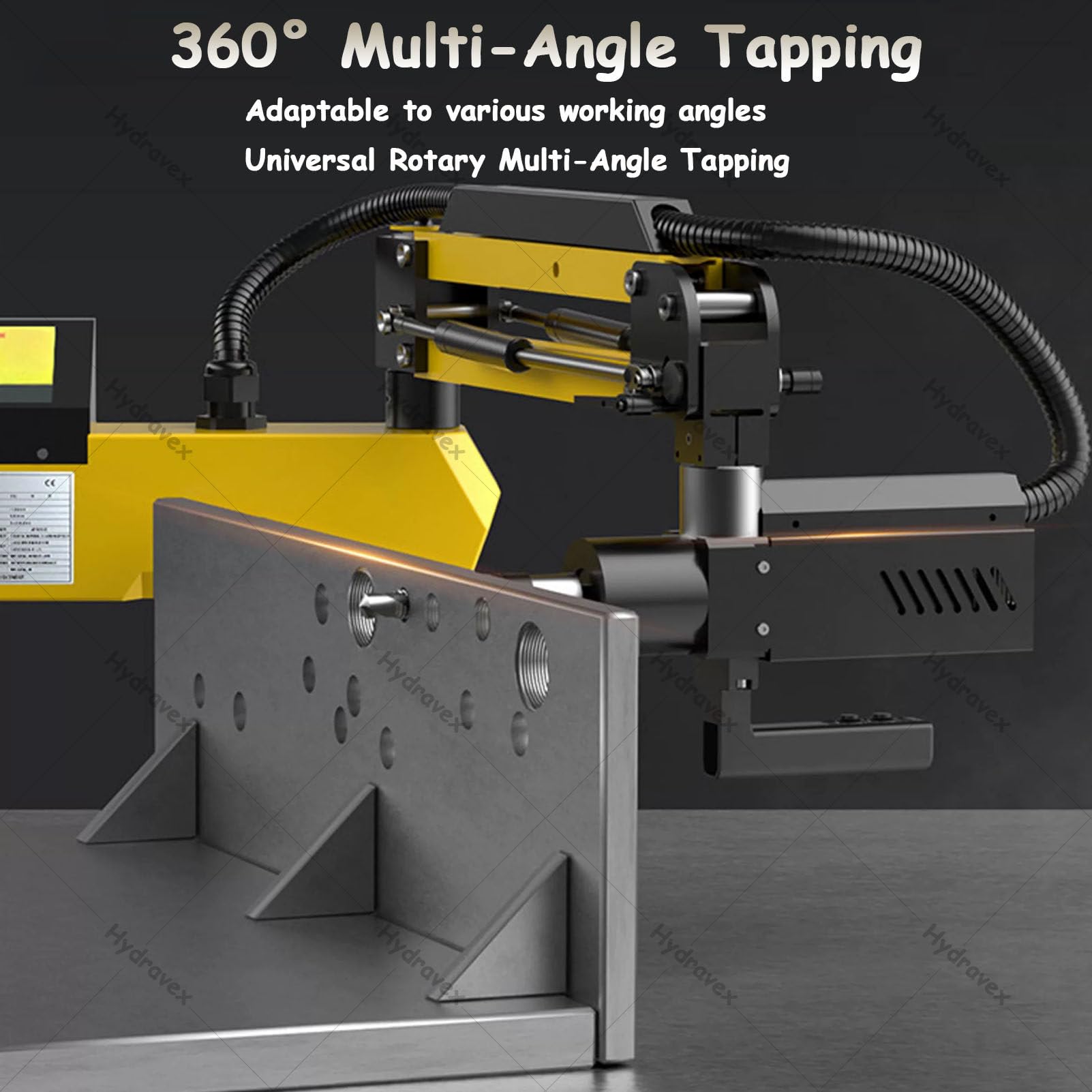 Elektrische Gewindeschneidmaschine, Bohr- und Gewindeschneidmaschine, universelle vertikale elektrische Gewindeschneidmaschine für Easy Arm Power Drilling mit Touchscreen M3-M16