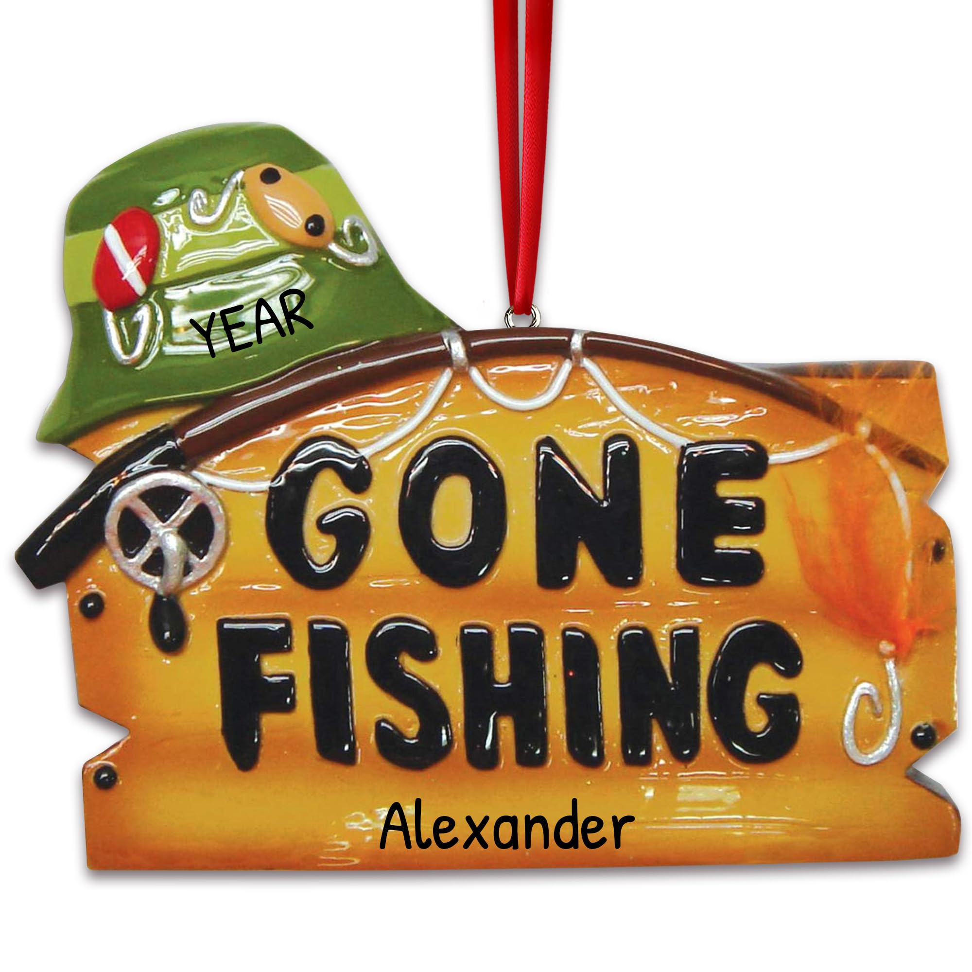 Personalized Fishing Ornament 2022 - Fly Fishing Ornament, 12 Days of Fishmas, Fishing Ornaments for Christmas Tree, Boat Ornament - Gone Fishing - Free Customization