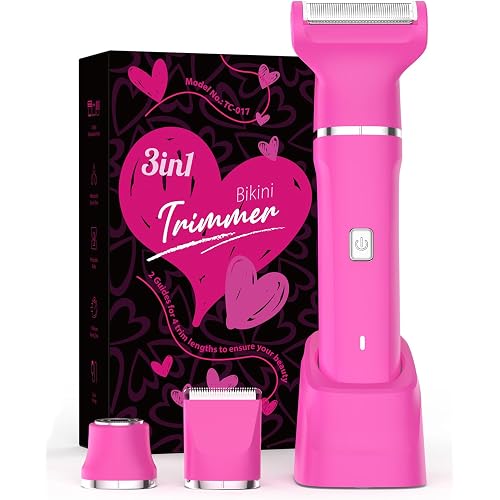 Risina 3-in-1 Bikini Trimmer for Women, Electric Shaver, Grooming Kit