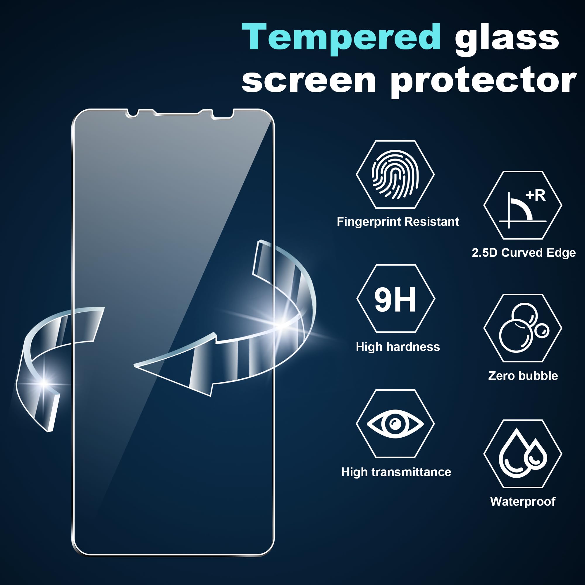 Cover per Sony Xperia 1 VII Custodia per Assorbimento degli Urti Sottile Morbida in Silicone TPU Protettiva [Protezione da Caduta] + [1 Pezzi] Vetro Temperato -Trasparente