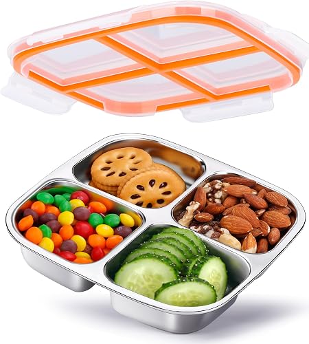 37% off deal for KTKUDY Stainless Steel Snack & Lunch Container for Kids & Adults, 20 oz | 4 Compartments, Dishwasher-safe, Leak-resistant seal on Amazon