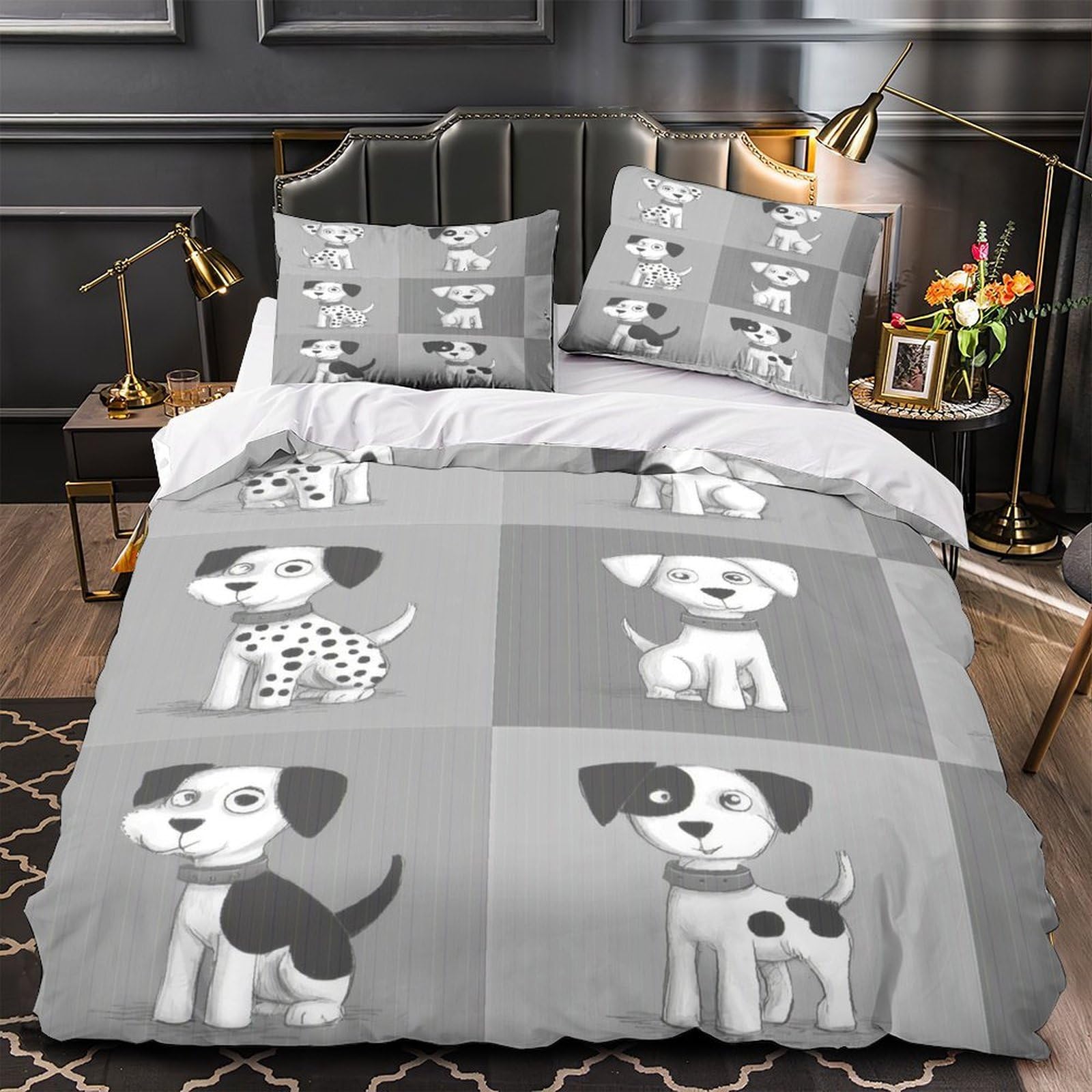 Housse de couette chiot mignon 3D pour décorer joyeusement une chambre parentale ou d'ami