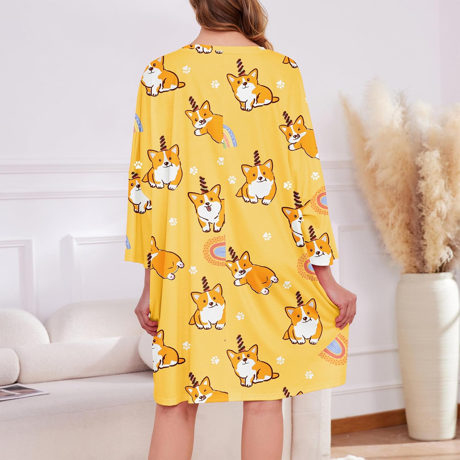 Zando Plus Size Nightgowns for Women Moomoo Nightgowns Oversized Sleep Tshirts Dress Sleepwear With Pocket Fit S-5XL - Image 7