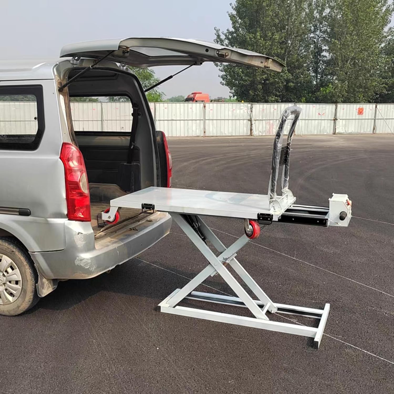 Mesa elevadora hidráulica, carro hidráulico móvil, 300 kg, capacidad de carga de 300 kg, mesa elevadora de tijera eléctrica de 4 ruedas, mesa elevadora eléctrica de tijera simple para